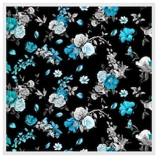 Blue roses (Picutre Frame) White | XS