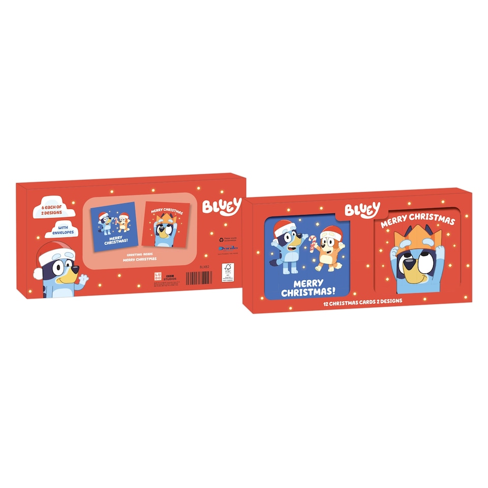 image 1 of Bluey Multipack of 12 Christmas Cards