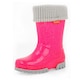 image 3 of Demar Kids Wellington Boots Lined Rain Boots Boys Girls | Pink | Pink Glitter | 5-5.5 UK (22-23 EU) Baby 14.5–15cm