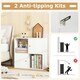 image 8 of COSTWAY 4-Cube Storage Organizer w/2 Cabinets White White