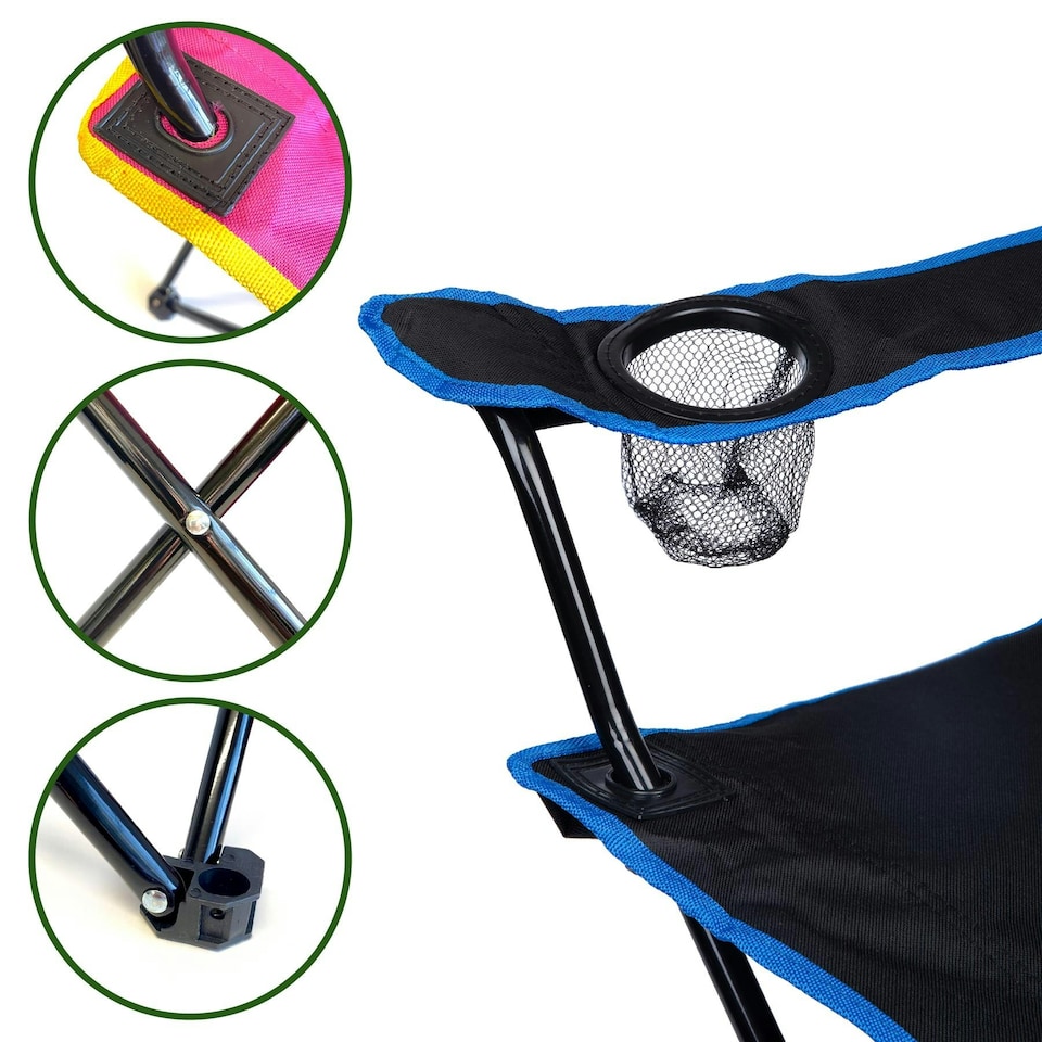 image 1 of just be... Camping Chair Black with Blue trim