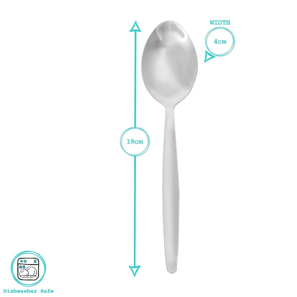 image 1 of Argon Tableware Economy Stainless Steel Dessert Spoons - 19cm - Pack of 6