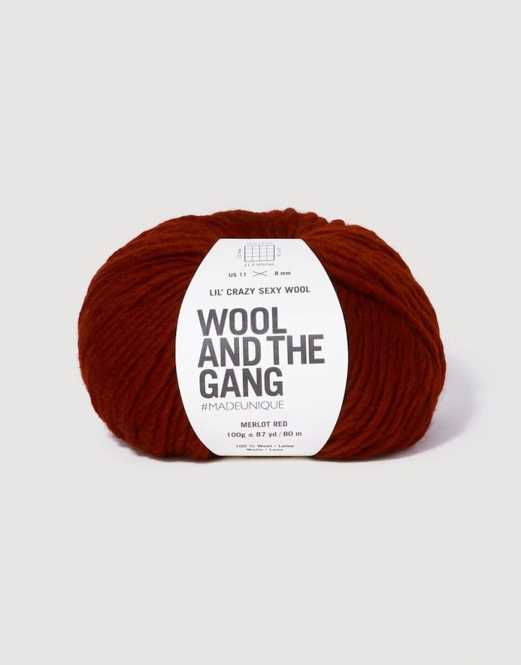 Wool and the Gang Red Lil Crazy Sexy Wool Chunky Yarn For Crochet, Knitting - per 100 gram ball