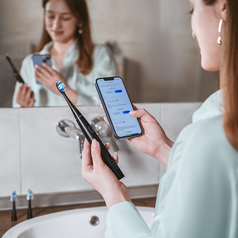 image 1 of AENO DB2S Smart Sonic Electric Toothbrush Black