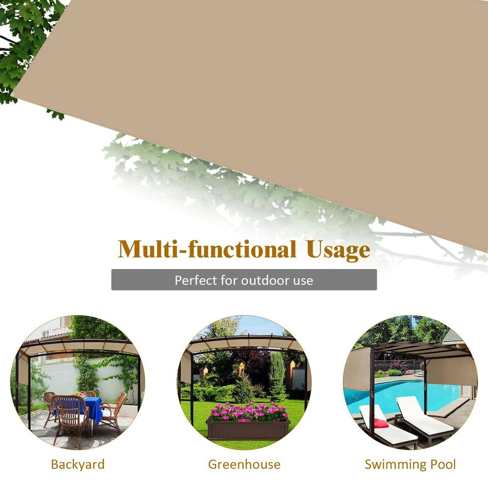 image 1 of COSTWAY Sun Block Shade Cloth 17FT x 7FT Mesh Netting w/Taped Edge | Multi