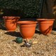 image 2 of Bell Pot 4x 36cm Round Plastic Garden Planter Orange