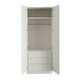 image 2 of J-Pull Handleless White Double Wardrobe with Single Rail & Internal Drawers White