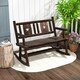 image 6 of COSTWAY Patio Rocking Bench Double Rocker Loveseat Brown