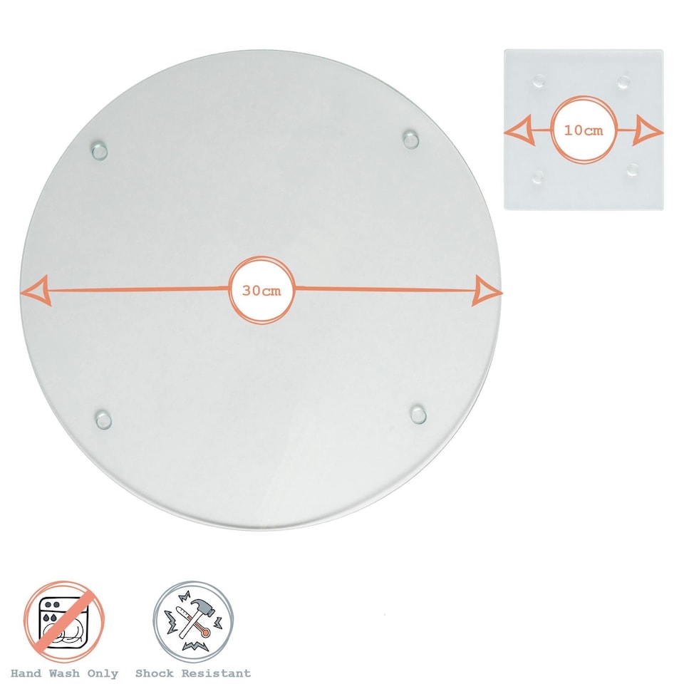 image 1 of Harbour Housewares 12 Piece Round Glass Placemats & Coasters Set - 30cm - Clear | Clear | Clear