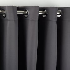 Woven Thermal Blackout Eyelet Curtains Charcoal 116cm x 183cm | Grey | Grey