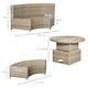 image 7 of Outsunny 5 PCs Outdoor Rattan Lounge Chair Round Daybed Table Set w/ Cushion