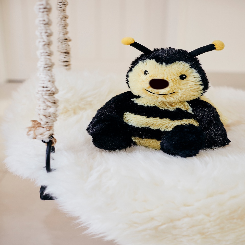 image 1 of Warmies Plush Bumble Bee Microwavable Weighted Teddy with French Lavender Scent, Hot or Cold for Cool Relaxation and Warm Relief