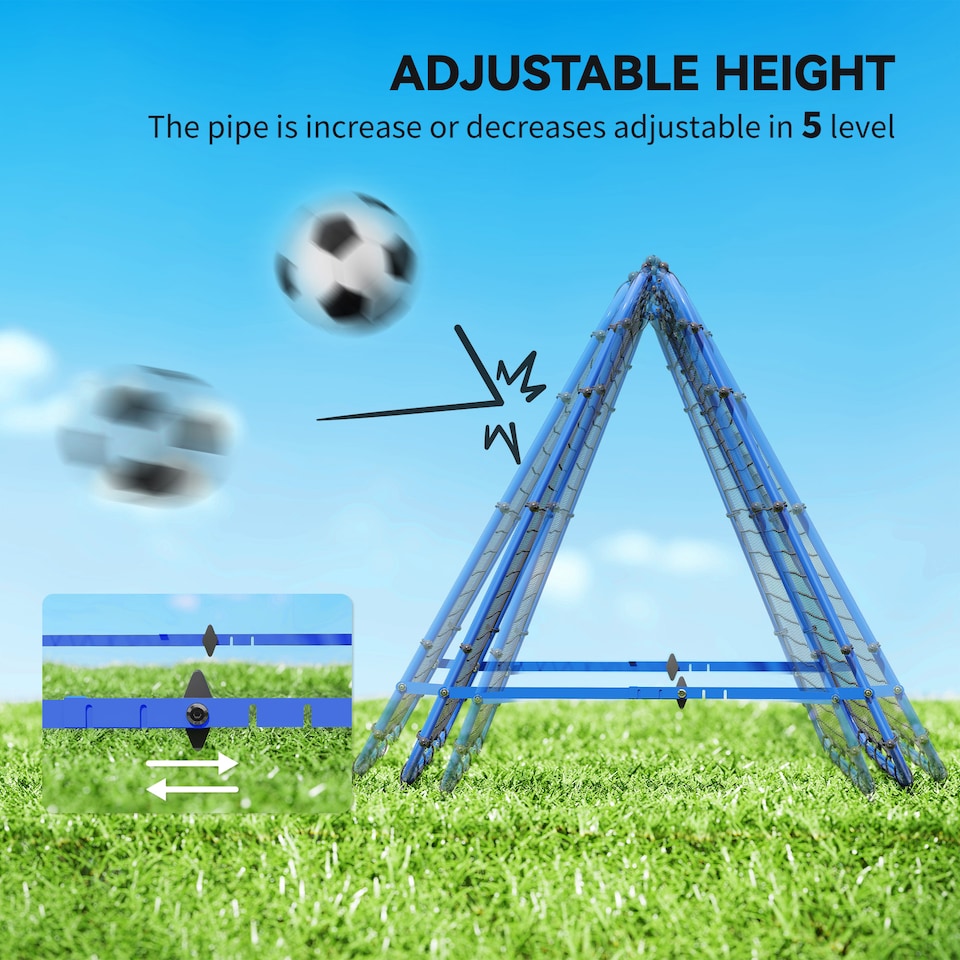 image 1 of HOMCOM Double-Sided Football Rebounder Net, Football Rebound Net Target Goal with Five Adjustable Angles, Blue