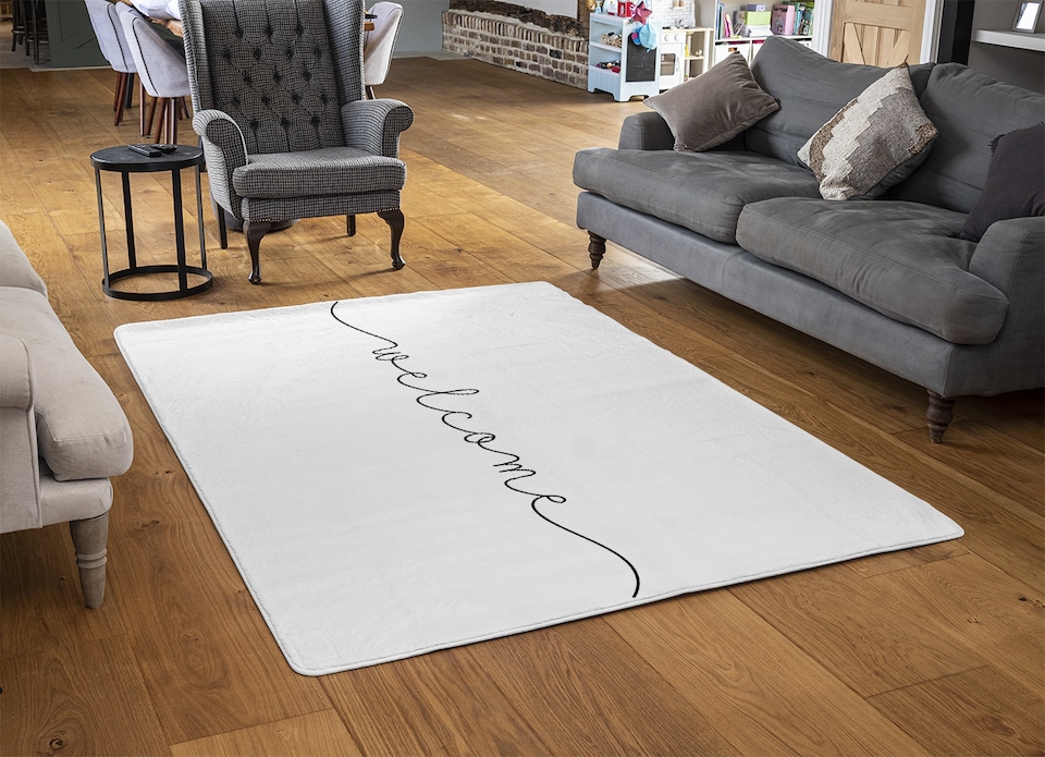 image 1 of Text Welcome Designer Rug | Multi