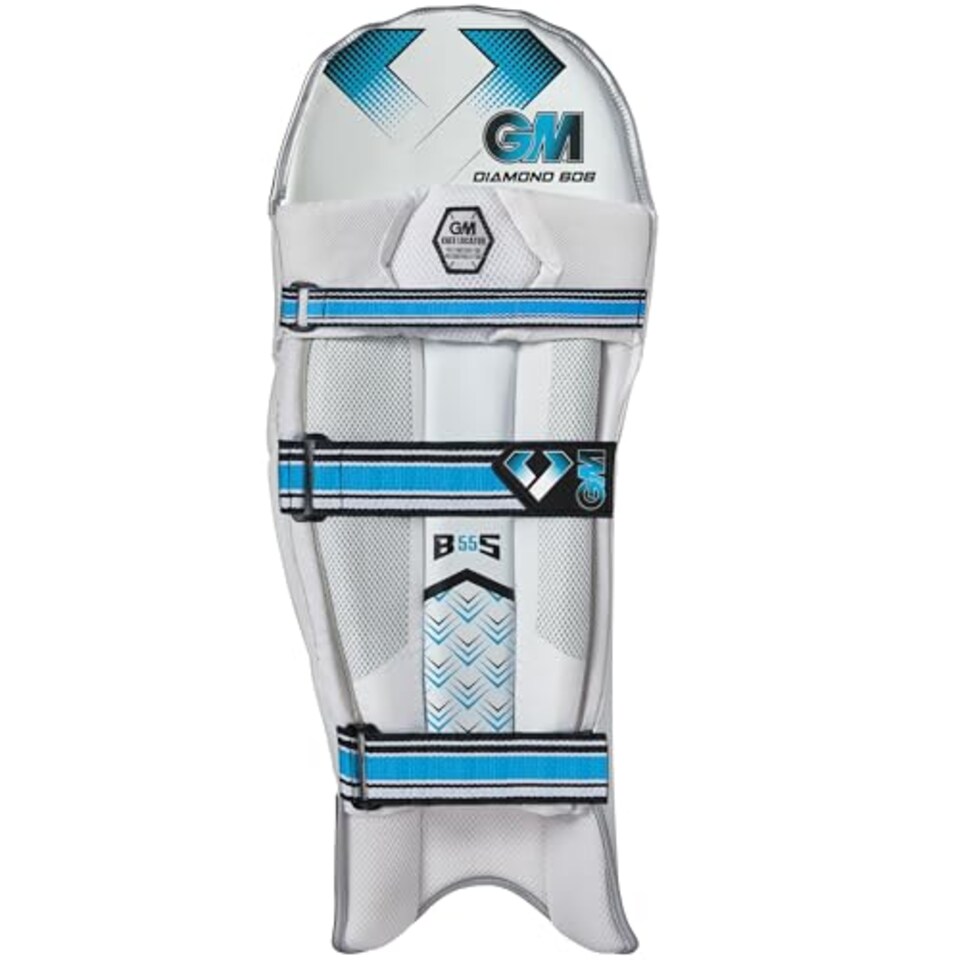 image 1 of Gm | Cricket Batting Pads | Ben Stokes Diamond 606 | Traditional Cotton & Cane | Junior Right Handed | Approx 1.39 kg Per Pair | 1 Pair | White | Gunn & Moore