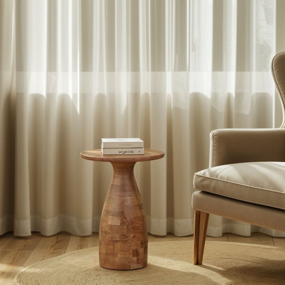 image 1 of Jaipur Acacia Wood Side Table Brown