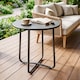 image 2 of Outsunny Metal Garden Side Table, 48 cm Round Outdoor Table | Grey | Dark Grey | 48 x 48 x 51 cm