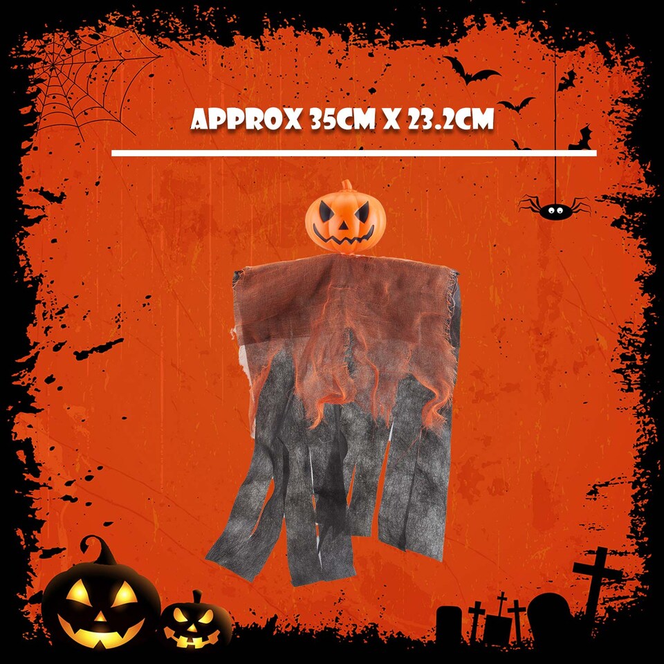 image 1 of vfm-estore Hanging Halloween Pumpkin Decoration - 35 x 23.2 cm