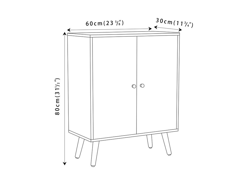 image 1 of Black 2-Tier 2-Door Wooden Cabinet With Legs | White | White & Black | 0 x 0 x 0 | 1