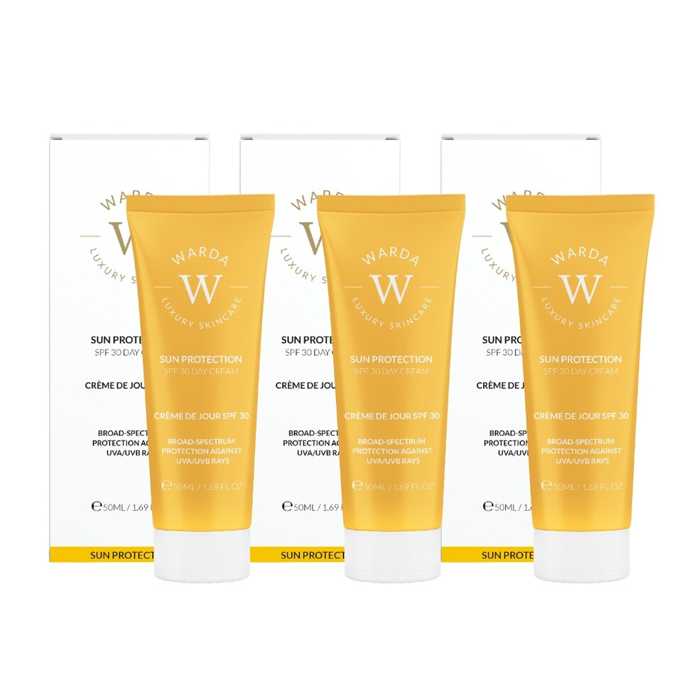image 1 of Warda Luxury Skincare 3 X Sun Protection SPF 30 Day Cream 50ml