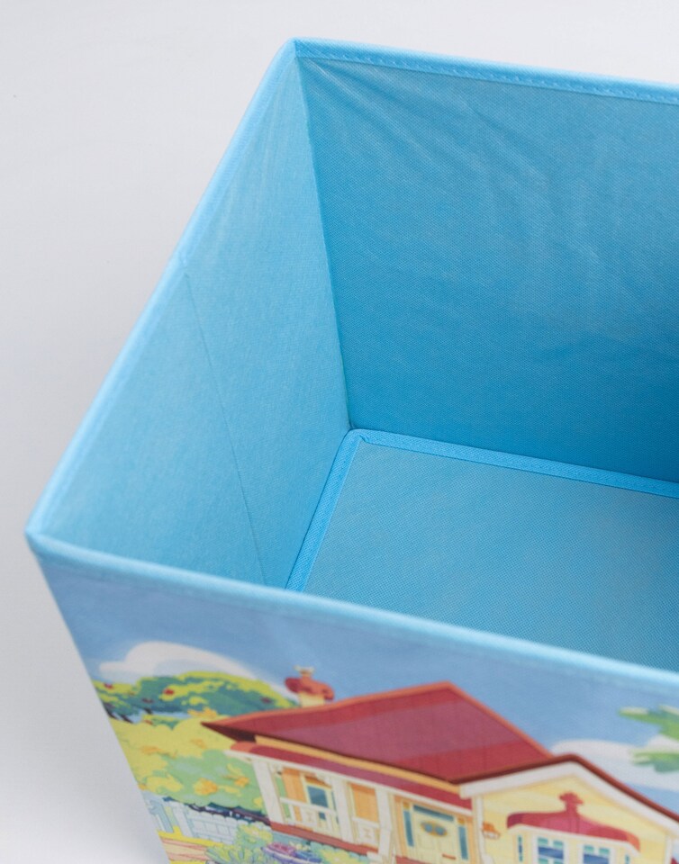 image 1 of Bluey Storage Cubes Blue Set of 2 | Foldable Fabric Toy Boxes | Kids Bedroom Organiser | Collapsible Storage Bins for Toys, Clothes | Kallax Shelving Compatible Inserts Bluey Merch