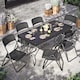 image 3 of 5Ft Rattan Effect Garden Folding Table and Chairs Garden Set - Black | Black | 7