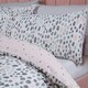 image 2 of OHS Dalmatian Print Duvet Cover and Pillowcase Set, Single - Blush Pink/Grey