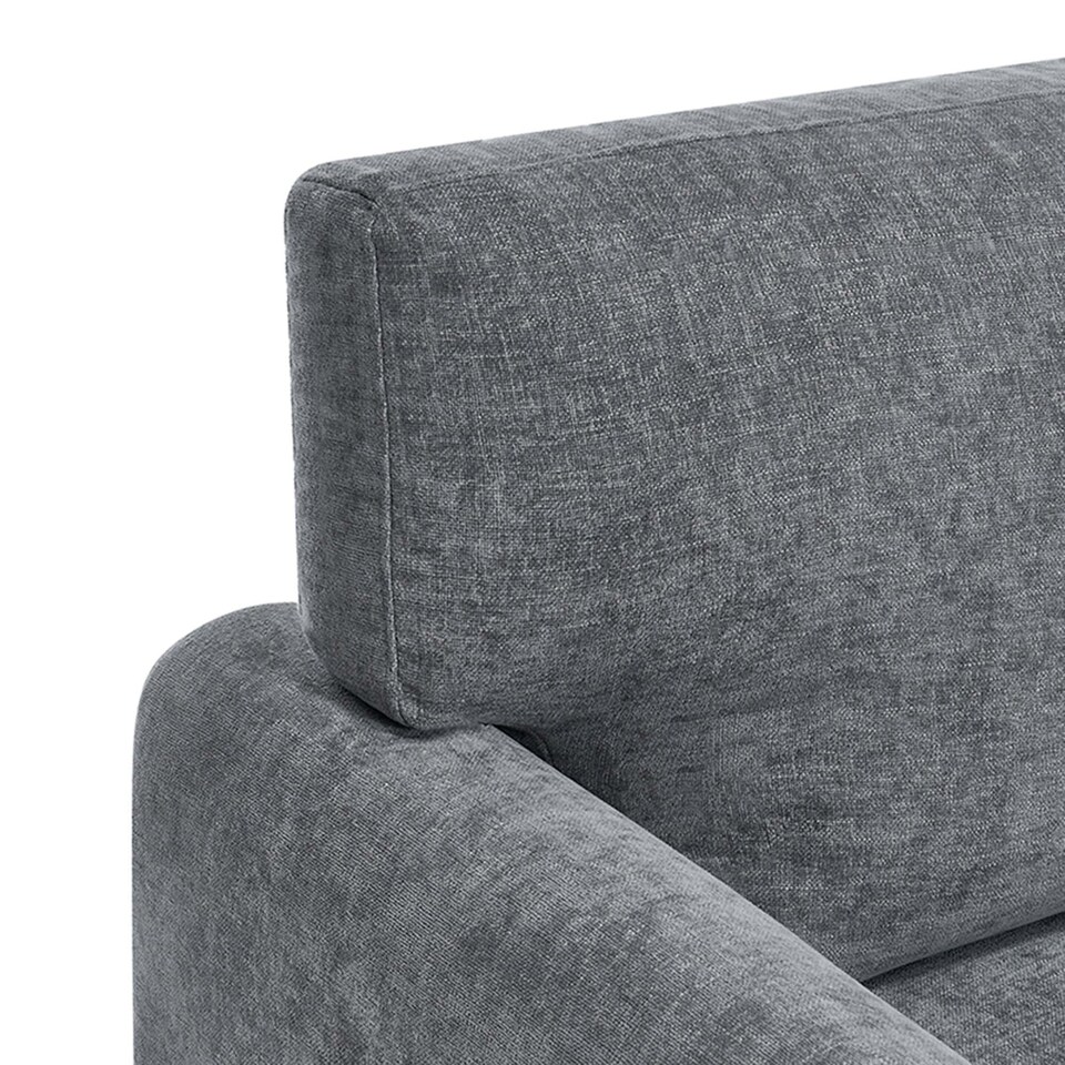 image 1 of Roma 4 Seater Fabric Corner Sofa | Grey | Charcoal | Three Seater