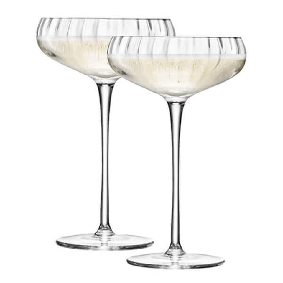 image 1 of LSA Aurelia Set of 2 300ml Clear Optic Champagne Saucers