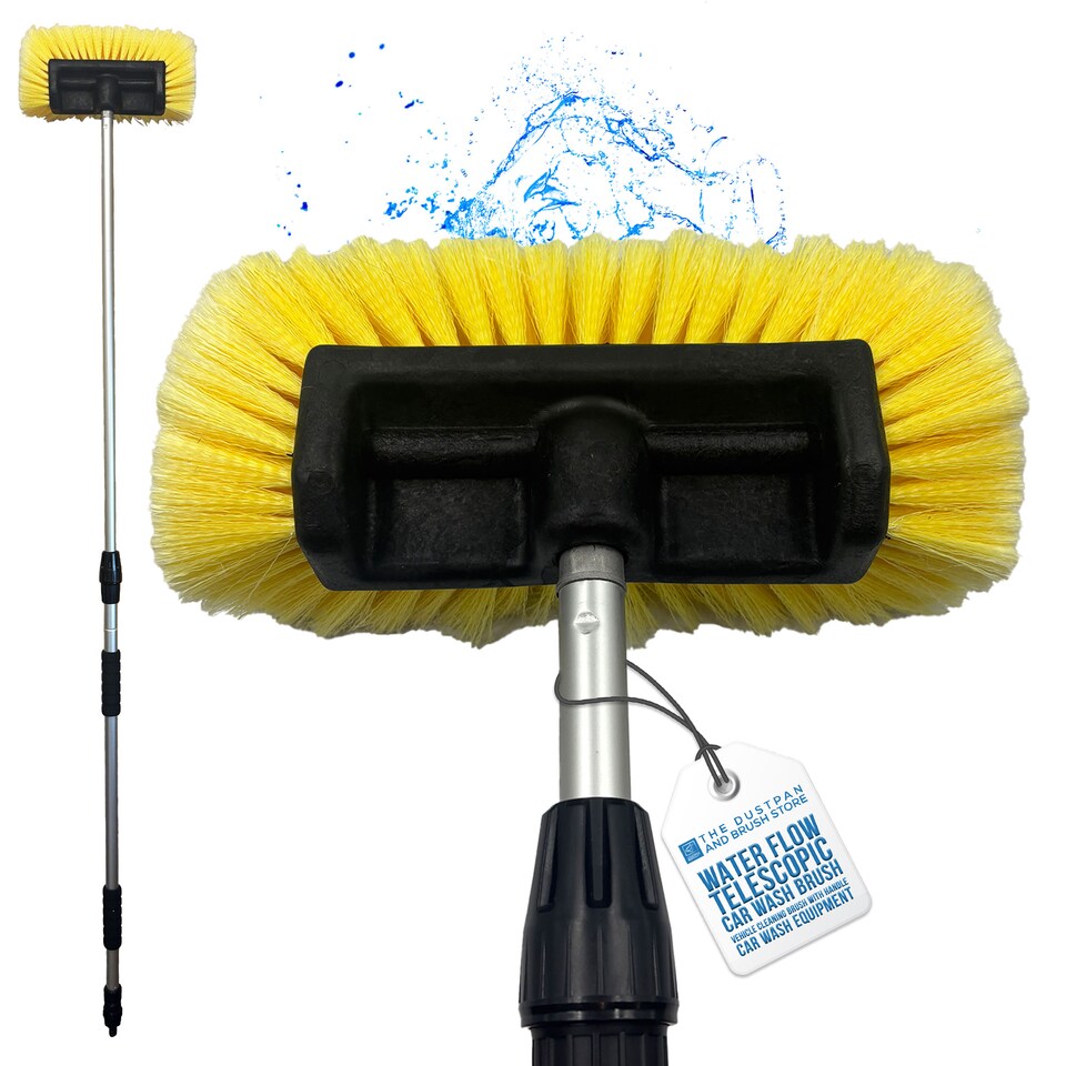 image 1 of Telescopic Water Fed Car Wash Brush 1.91m Extendable Vehicle & Window Scrubber