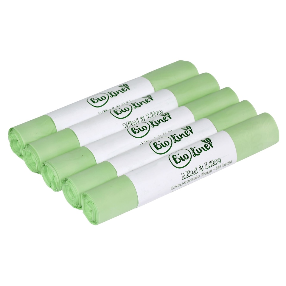 image 1 of BioLiner 3 Litre Mini Compostable Food Waste Bin Bags - 5 Rolls