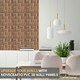 image 6 of NOVECRAFTO Lattice Effect 3D Wall Panels – 6 Sheets Covering 1.5m² | 16.15ft² Interior Cladding Set | Square Grid Design – Each Panel 50x50cm Wooden
