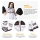 image 2 of Skeleton Cheerleader - Facepaint and Black Pom Poms | Multi | XL