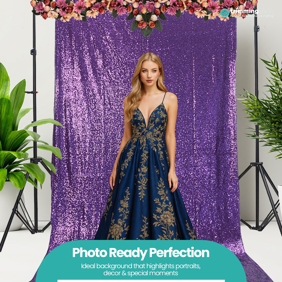 image 1 of 4ft x 7ft Sequin Backdrop Photography Background High-Density Sequin Fabric