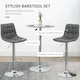 image 3 of HOMCOM Bar Stools Set of 2 Adjustable Counter Barstools W/ Footrest Grey