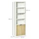 image 7 of HOMCOM 2 Door 4 Shelves Bookcase Wooden Storage Cabinet Display Unit White Oak