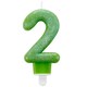 image 2 of Amscan Glitter Birthday Number Candle - Green - 6