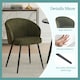 image 6 of SONARA Modern Set of 2 Chunky Weave Fabric Ergonomic Dining Chairs with Arms | Green