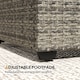 image 6 of Outsunny Outdoor Coffee Table, Glass Top Rattan Side Table, Dark Grey