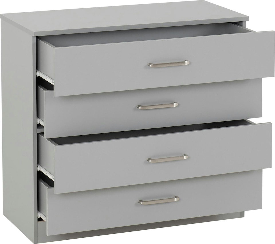 image 1 of Dakota 4 Drawer Chest Grey | Dark Grey