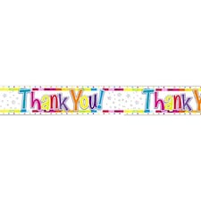 Bright Thank You Holographic Foil Banner 2.7m