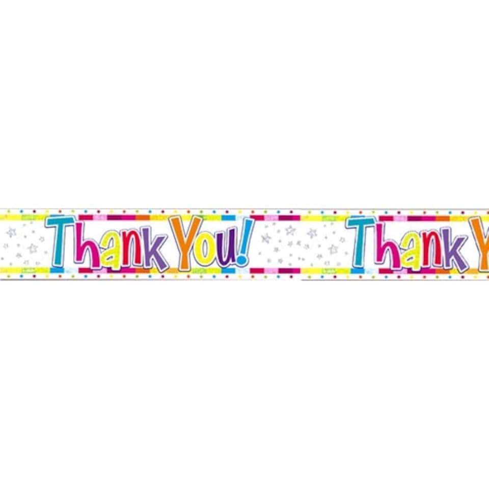 Bright Thank You Holographic Foil Banner 2.7m