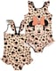 image 4 of Disney Minnie Mouse Girl's Swimsuit & One Size Hooded Towel Poncho Set | Kids Swimming Costume | Children's Bath Towel with 3D Ears Gift Pink
