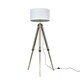 image 3 of ValueLights Brown Floor Lamp Drum White Shade | Brown