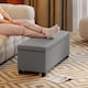 image 8 of HOMCOM Storage Ottoman Bench, Corduroy Footstool with Removable Lid and Legs, 112cm Storage Chest Bofor Living Room, Bedroom, Hallway, Grey | Grey