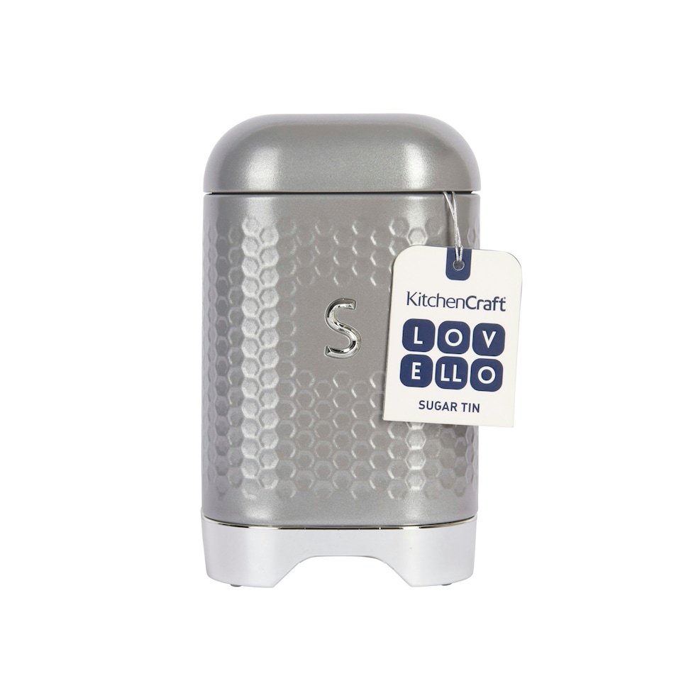 image 1 of Lovello Sugar Canister Shadow Grey Textured 11x11cm