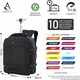 image 7 of Aerolite 45x36x20 Easyjet Maximum Size Backpack Trolley Bag With 2Wheels  Cabin Luggage Approved Extendable Handle Travel  Holdall Rucksack with10 Year Warranty Black