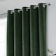image 3 of Luxury Enhanced Living Green Velvet, Supersoft, 100% Blackout, Thermal Pair of Curtains with Eyelet Top - 90 x 72 inch (229x183cm)