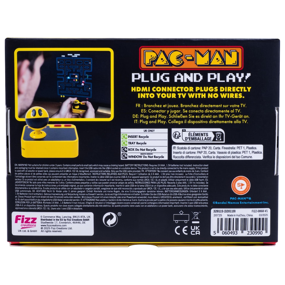 image 1 of PAC-MAN Plug & Play TV Arcade Console with Wireless Controller