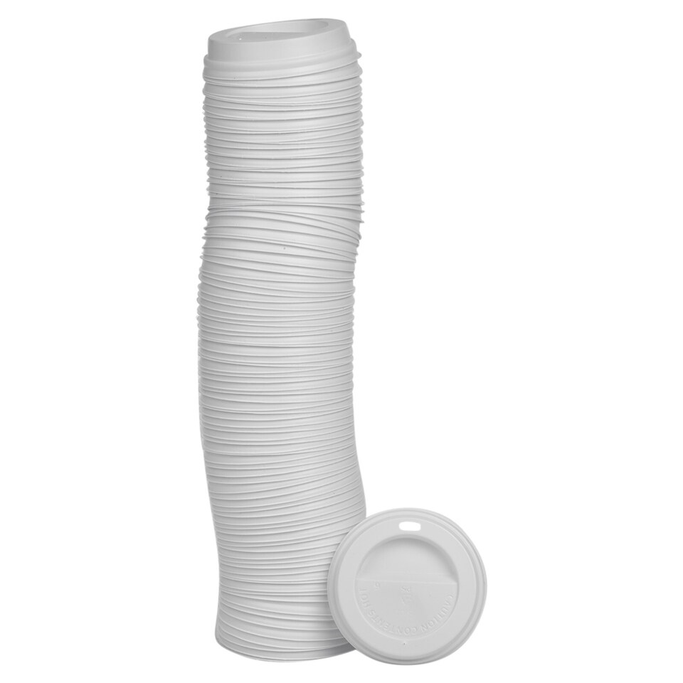 image 1 of Plastic Sip Through Lids For 8oz Hot Drink Cups White - Lids Only | White | White | One Size | 100